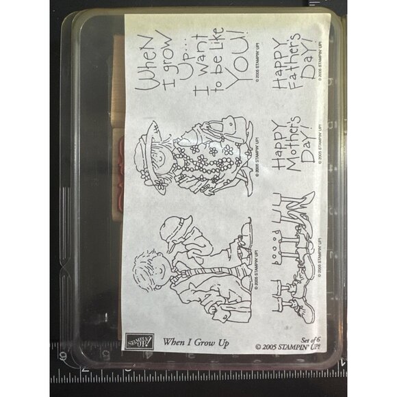 Stampin Up! When I Grow Up Rubber Stamps Little Kids Dressing Like Mom and Dad - Picture 1 of 3